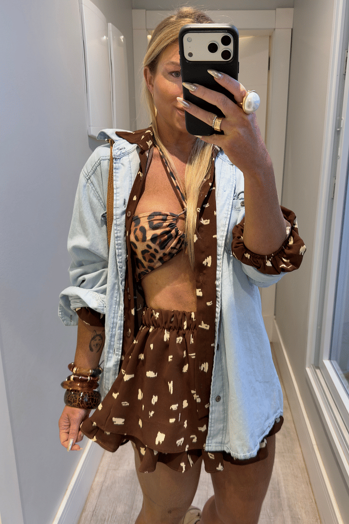 Conjunto camisa e short com babados Eduarda Bambi