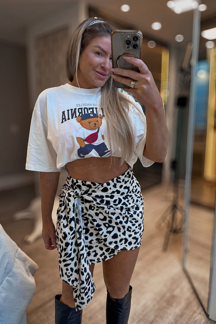 T-shirt alongada Califórnia Bear