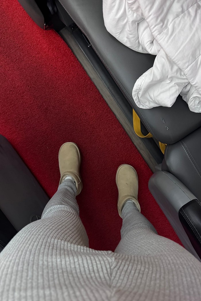 Calça legging canelada de lã Júlia