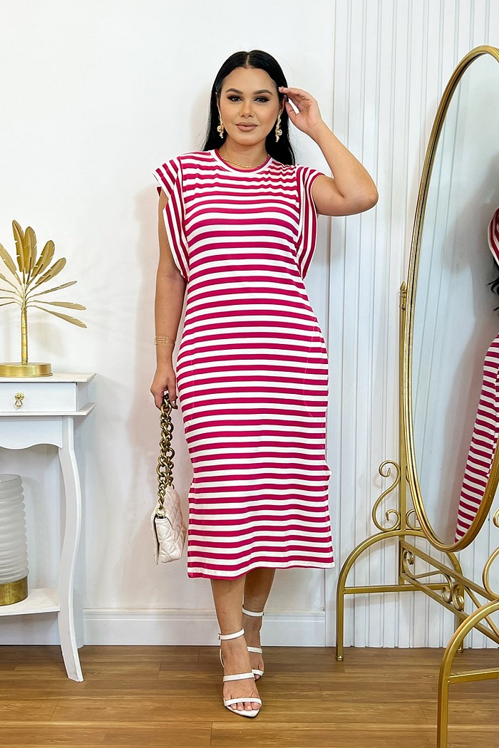 Vestido Viscolycra Listrado 8445