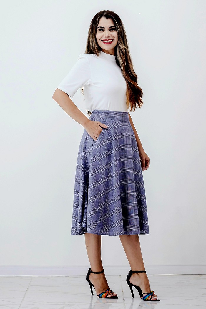 Saia de Linho Xadrez