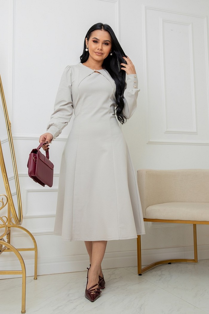 Vestido Midi Soltinho Manga Longa 0257