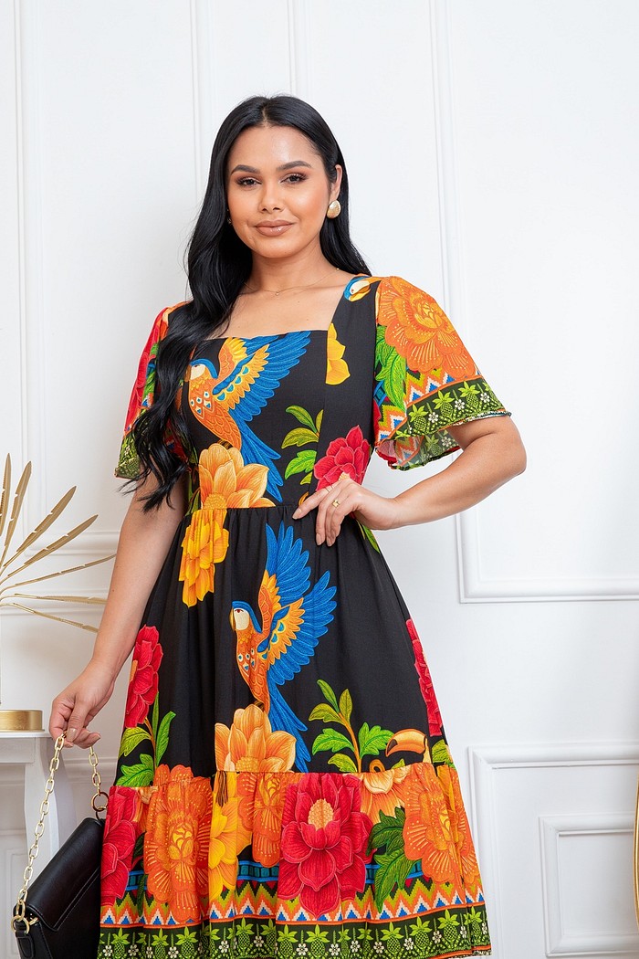 Vestido Estampa Tropical