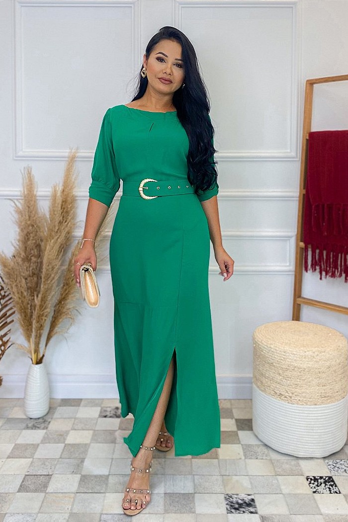 Vestido Midi Com Fenda 1082