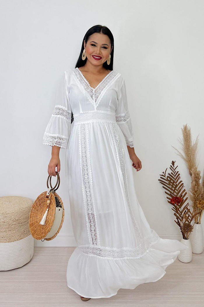 Vestido Branco Longo 3901