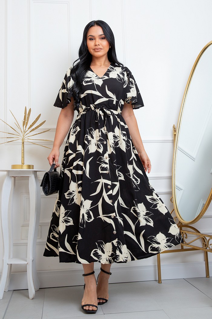 Vestido Maxi Midi Com Amarração