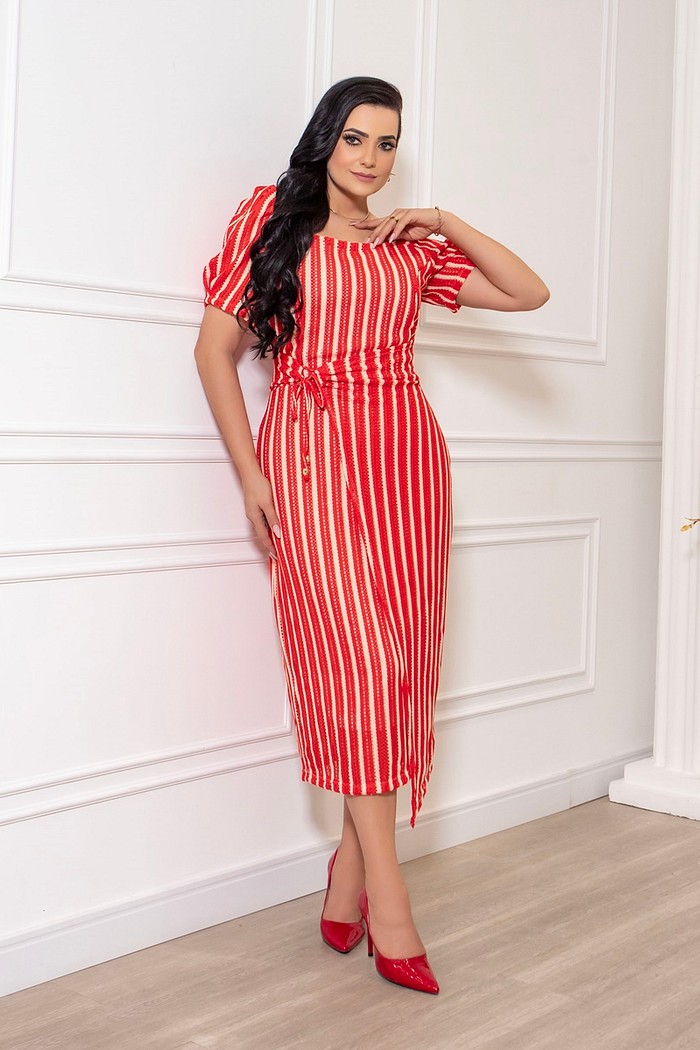 Vestido Malha Tricô Maxi Midi 8003