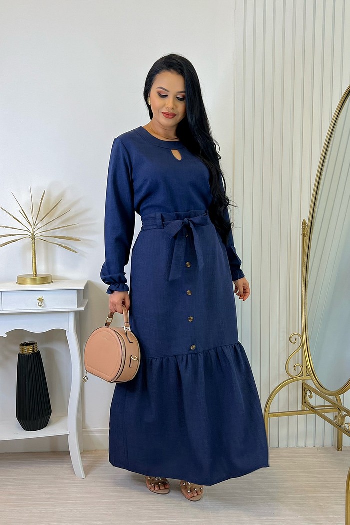 Conjunto Saia e Blusa Manga Longa Jeans 0221