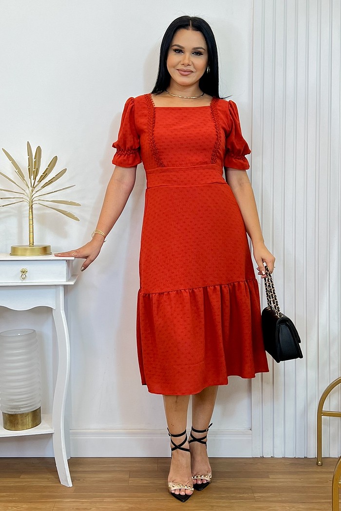 Vestido Liso Jacquard 0494