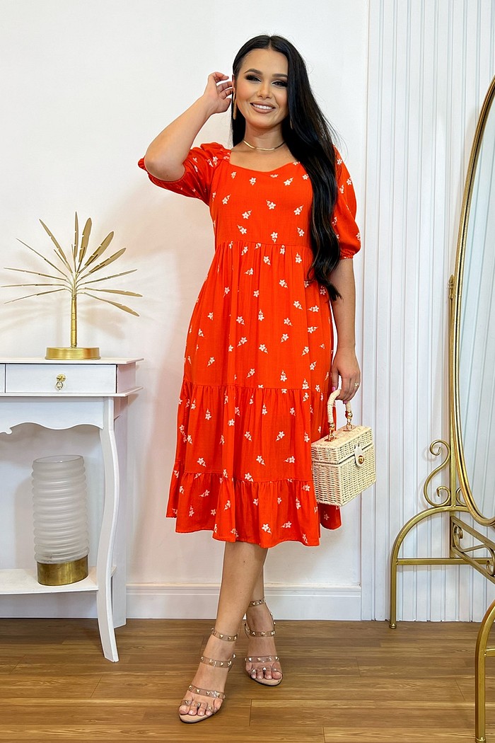 Vestido Soltinho Manga Princesa 9014