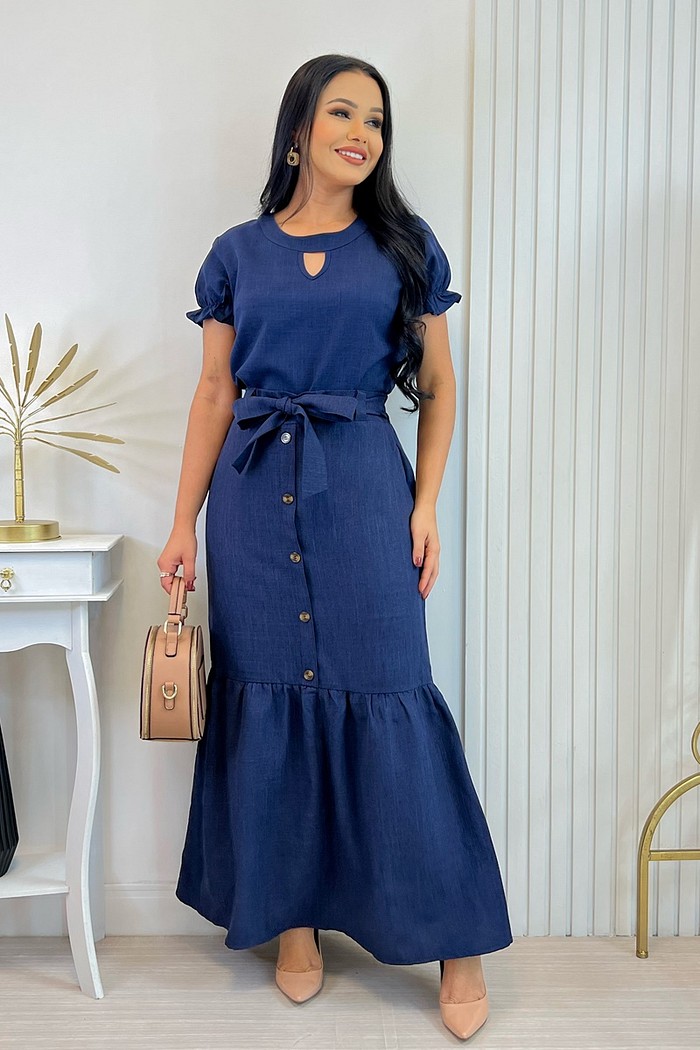 Conjunto Saia Longa e Blusa Manga Curta 0224