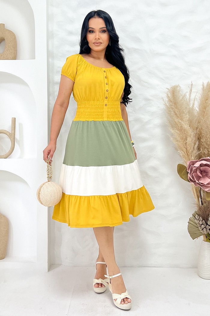 Vestido Viscolycra Bicolor 8486