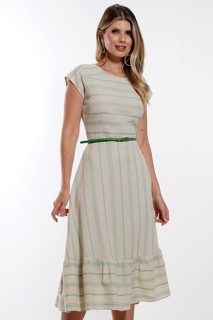 Vestido Midi Listrado 5002