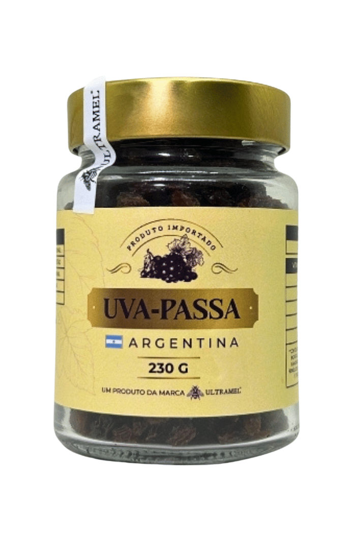 Uva Passa Preta da Argentina - 230g em Pote de Vidro