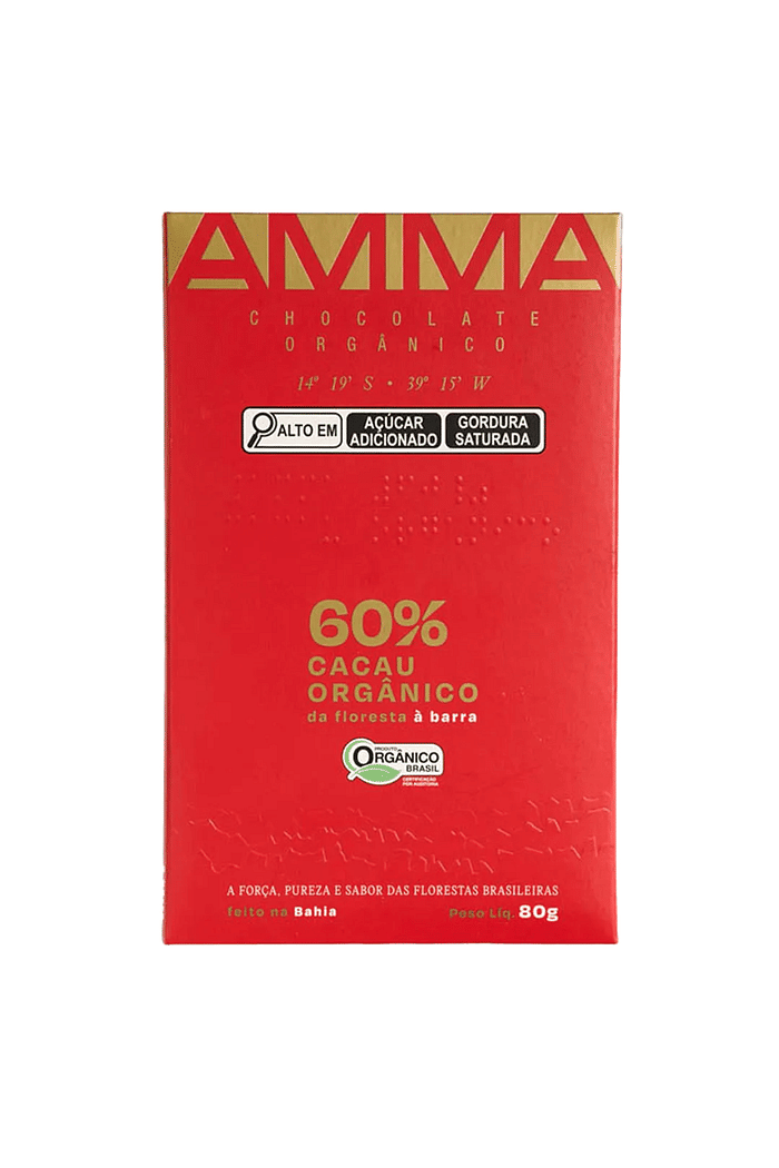 Chocolate Orgânico 60% Cacau AMMA - 80g