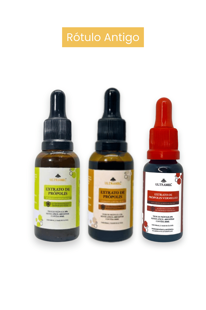 Kit de Própolis - Marrom, Verde e Vermelho