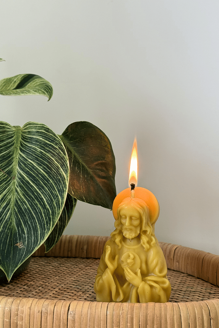 Vela Pura de Cera de Abelha - Jesus Cristo