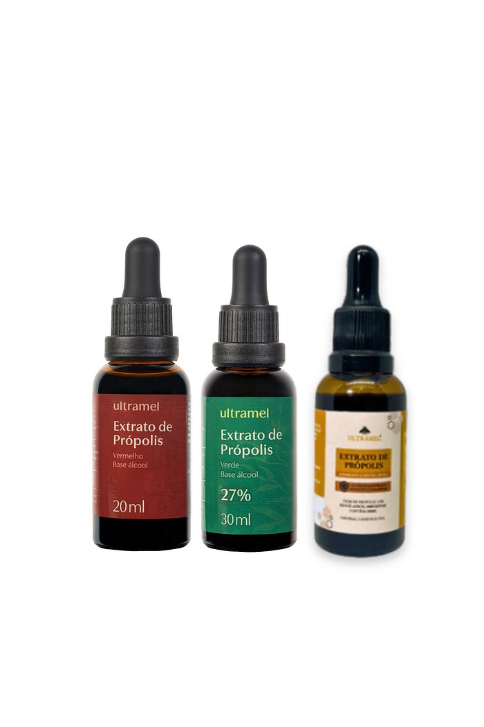 Kit de Própolis - Marrom, Verde e Vermelho