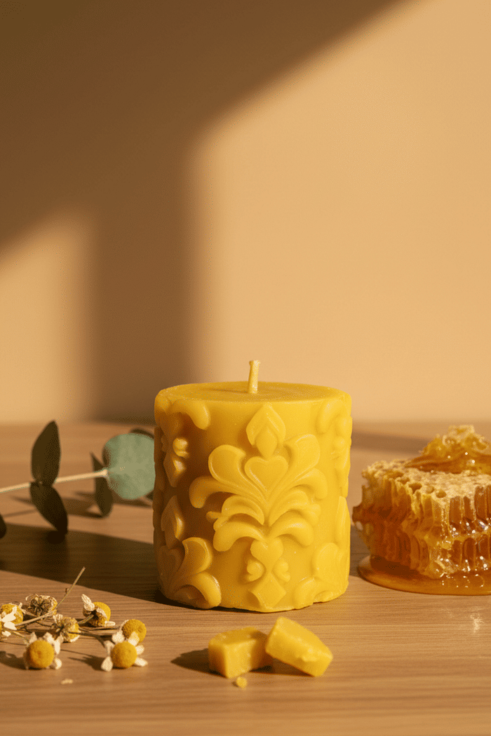 Vela Pura de Cera de Abelha - Flor de Lis