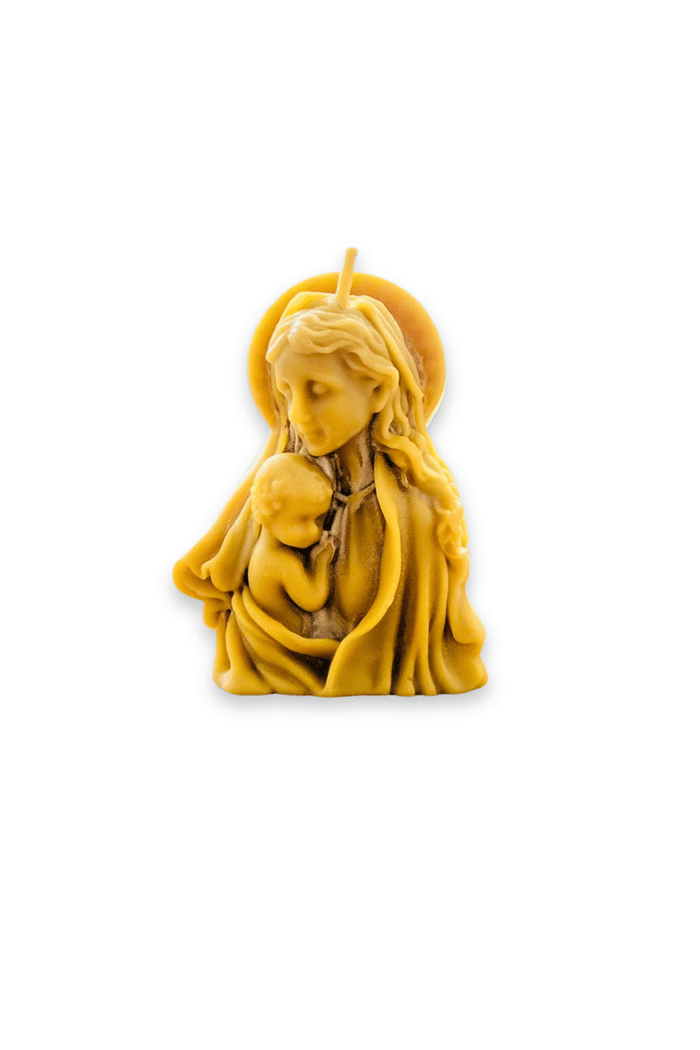 Vela Pura de Cera de Abelha - Maria e Jesus