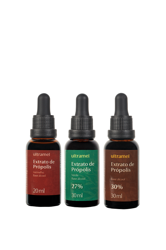 Kit de Própolis - Marrom, Verde e Vermelho