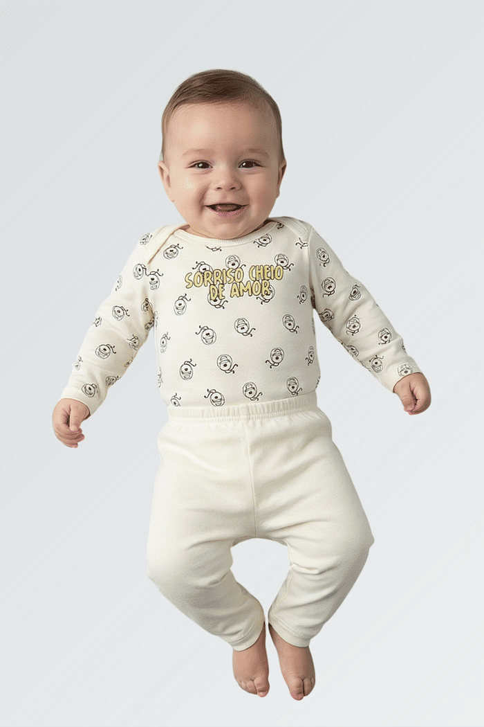 CONJUNTO BODY + CALÇA  SORRISO CHEIO DE AMOR