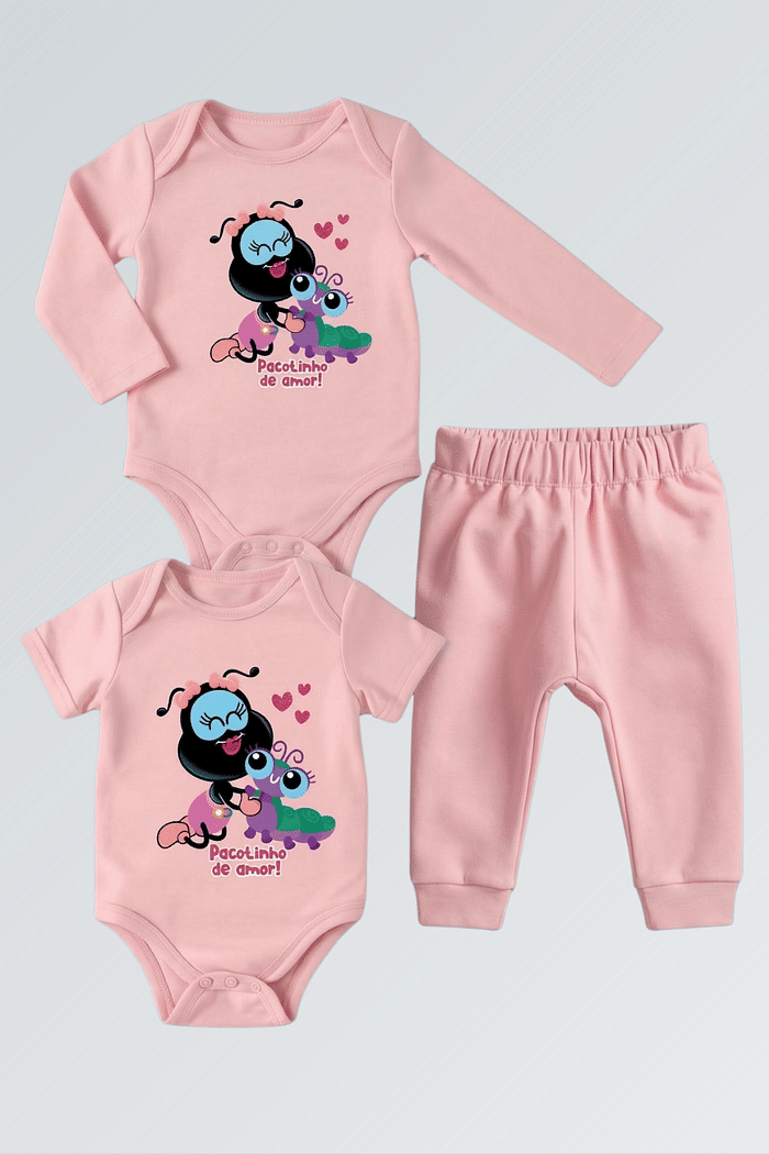 CONJUNTO 3 PEÇAS PACOTINHO DE AMOR