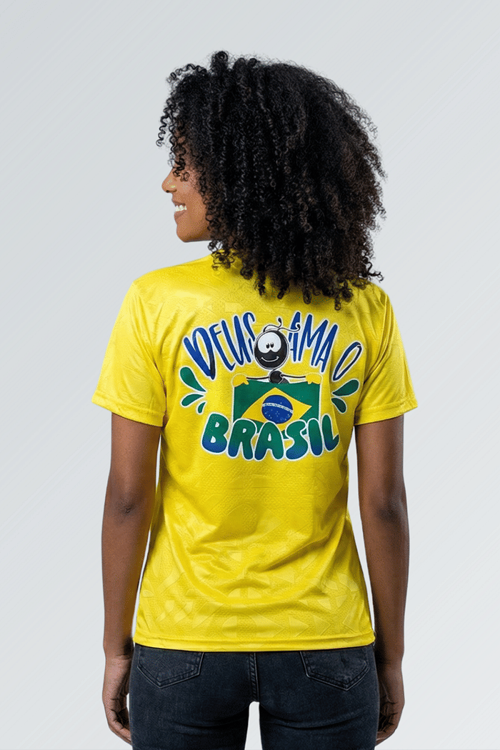 BABY LOOK DEUS AMA O BRASIL ADULTO