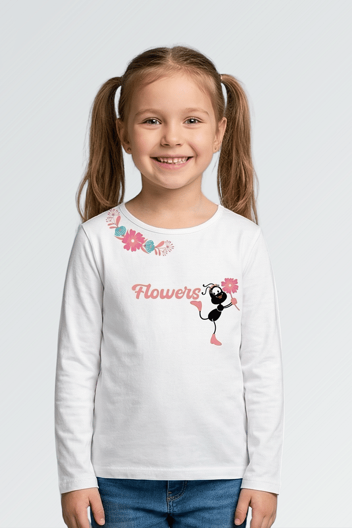 CAMISETA FLOWERS FEMININA MANGA LONGA