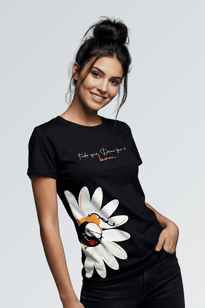 BABY LOOK TUDO QUE DEUS FEZ É BOM FEMININA