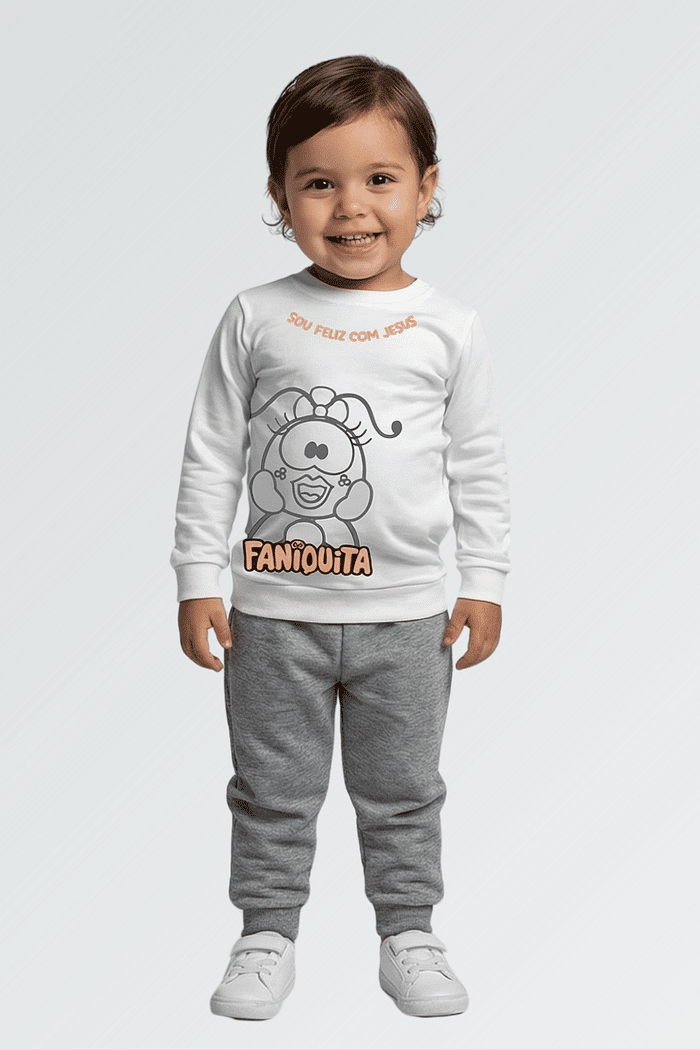 CONJUNTO MOLETOM FELIZ COM JESUS