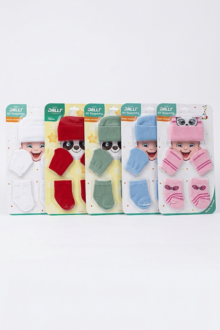 KIT DALF MEIA, TOUCA E LUVA ALGODAO