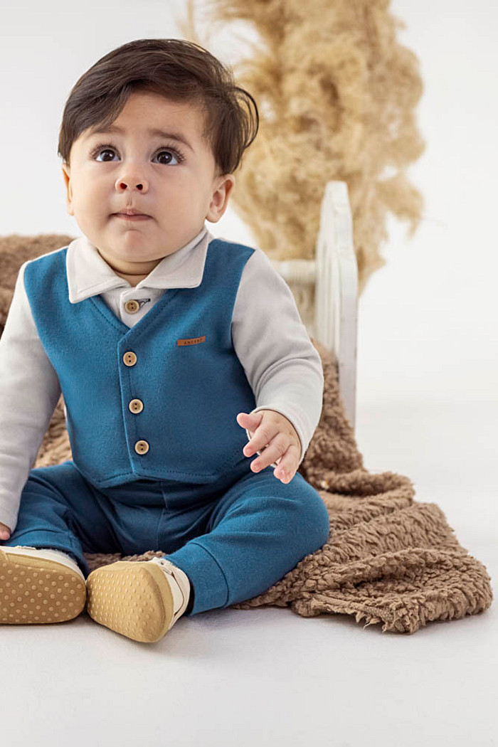 CONJ ANGERO MASC BODY SUEDINE CALÇA MOLETINHO ALFAIATARIA