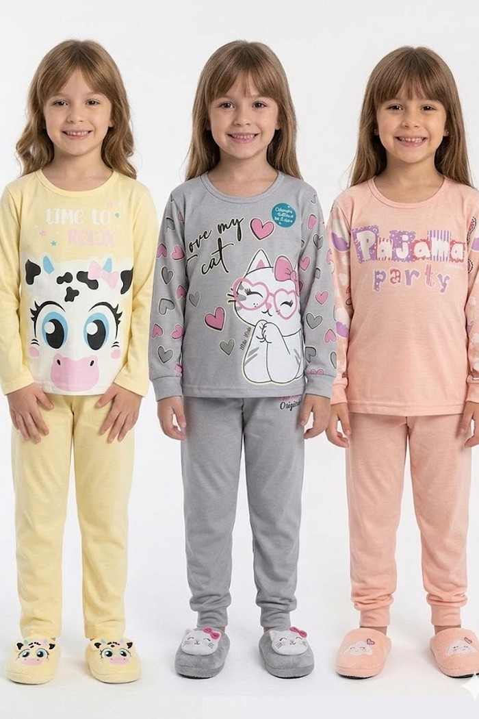 PIJAMA FEMININO MALHA BRILHA NO ESCURO FEM 4X8