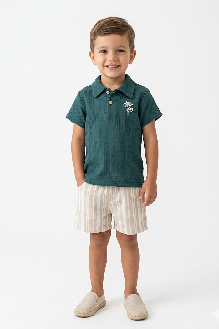 CONJ LECIMAR MAS CAMISA BOTÃO VERDE BERM LISTRADA COM BOLSO BEGE 02