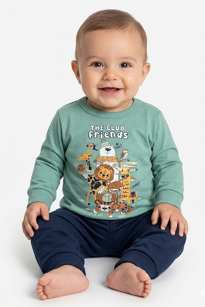 CONJUNTO MASCULINO ELIAN MEIA ESTAÇÃO ESTAMPADO INFANTIL