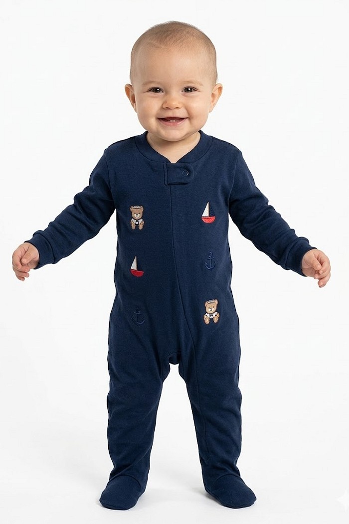 MACACÃO BORDADO ZIPER M.BABY MASCULINO E UNISSEX