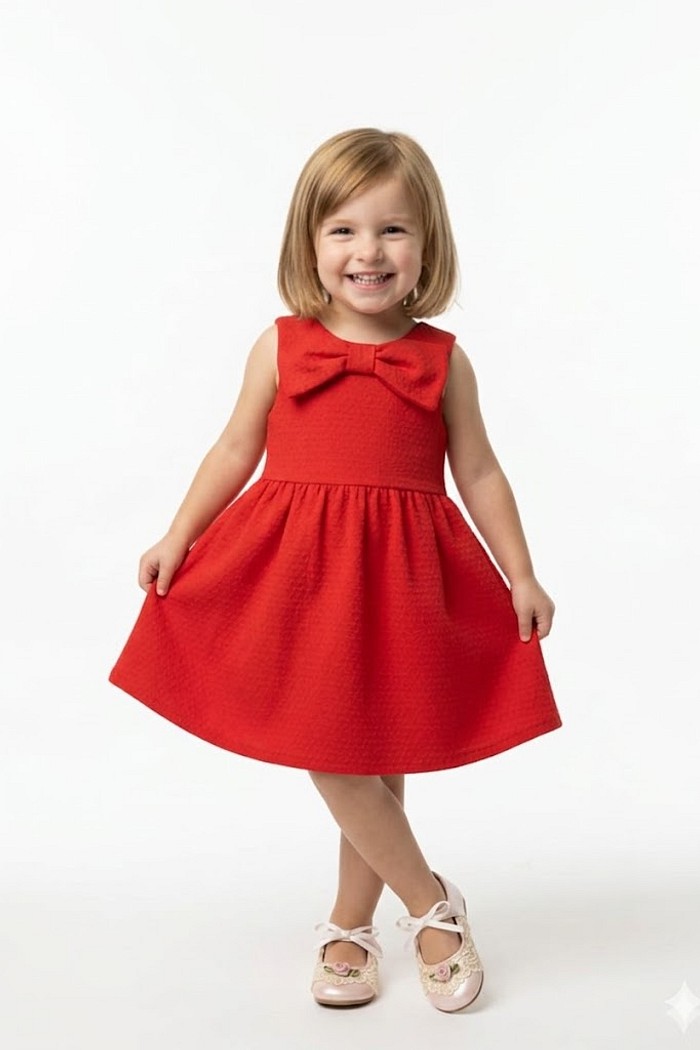 VESTIDO KAMYLUS VERMELHO MALHA NIKKO