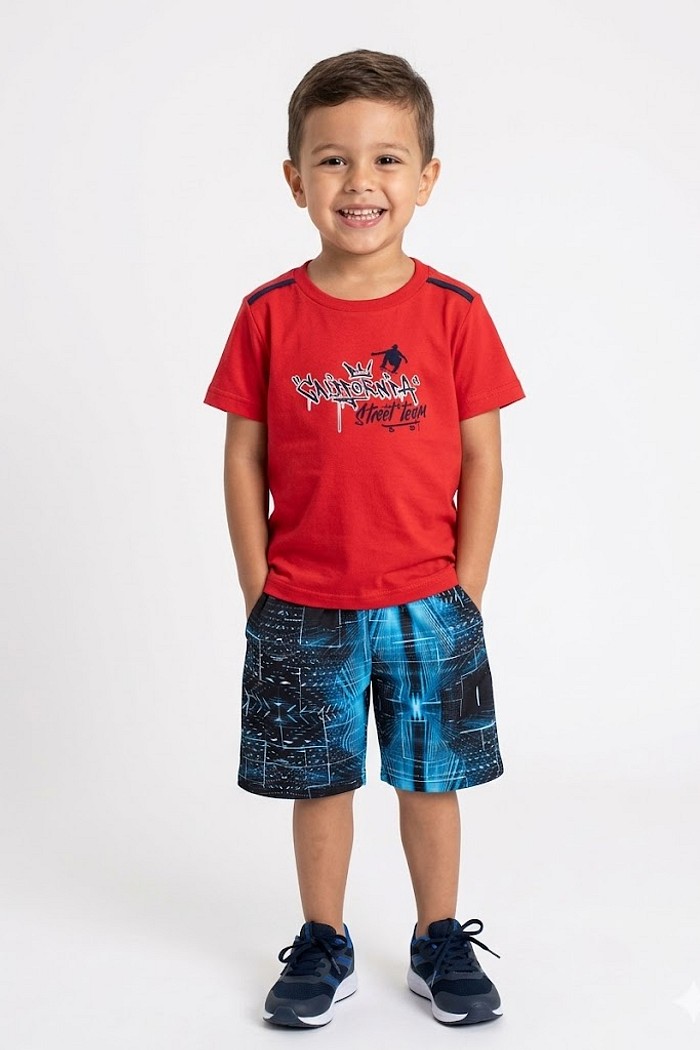 CONJ LECIMAR MAS BLUSA VERMELHA SKATE BERM TACTEL ESTAMPADA 04