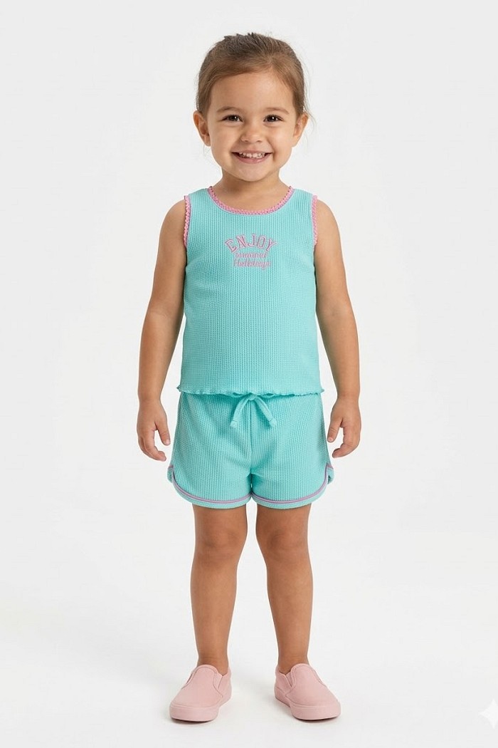 CONJ LECIMAR FEM BLUSA REGATA ENJOY SHORT MONOCROMÁTICO