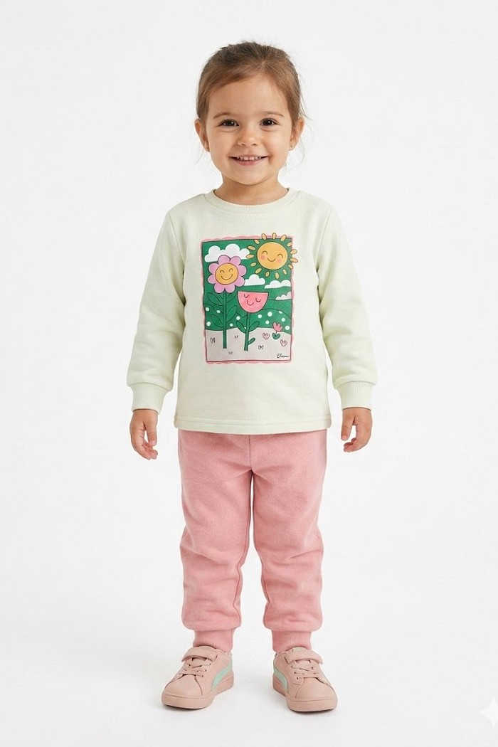 CONJUNTO FEMININO ELIAN ESTAMPADO MOLETOM INFANTIL ESTAMPADO