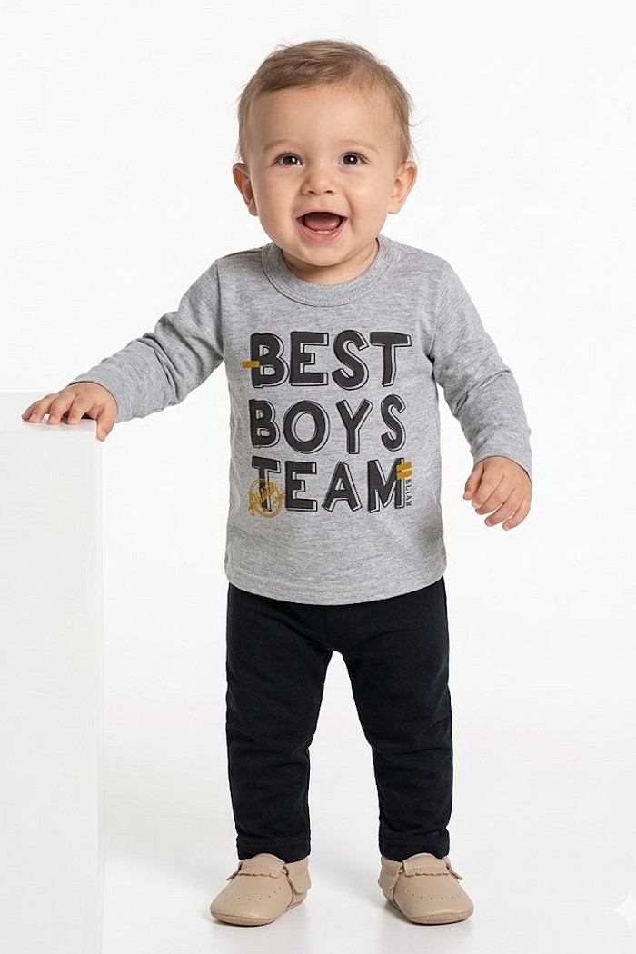 CONJ ELIAN MAS ML CINZA MOLETOM PRETO