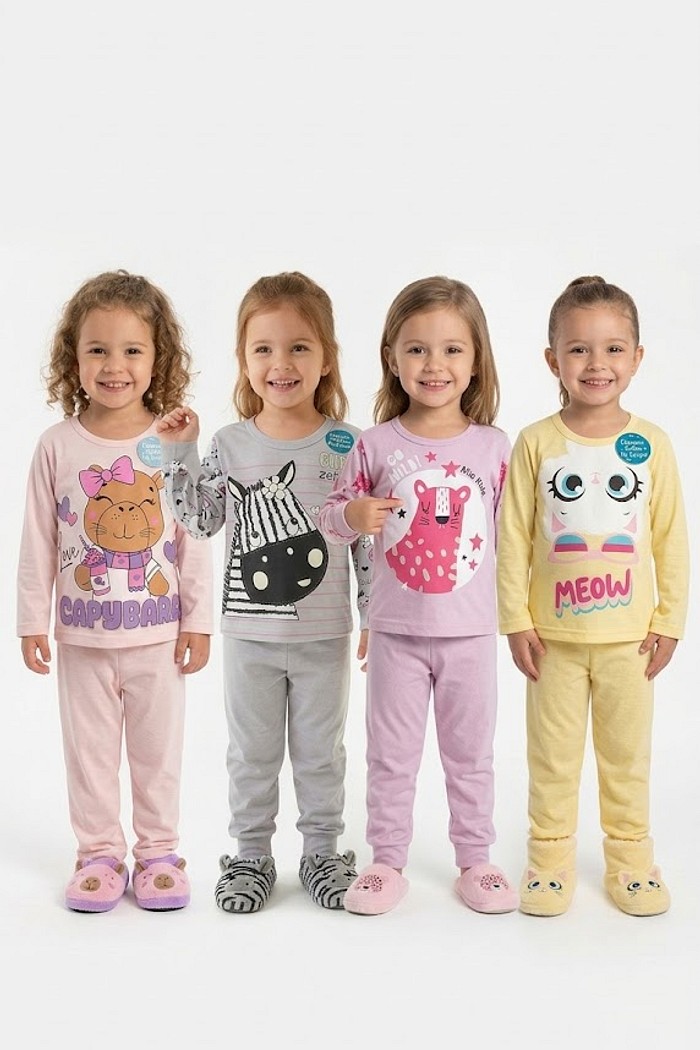 PIJAMA MIA KIDS INV. BRILHA NO ESCURO FEM. 1X8