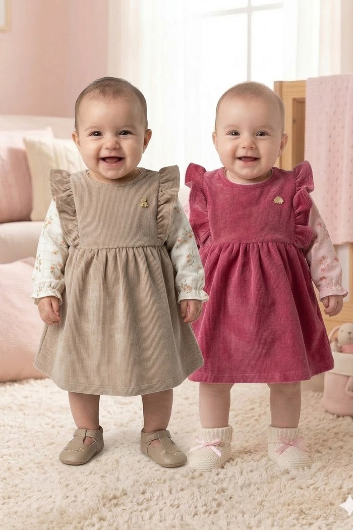 CONJ ANGERO SALOPETE VELUDO E BODY EM SUEDINE ESTAMPADO