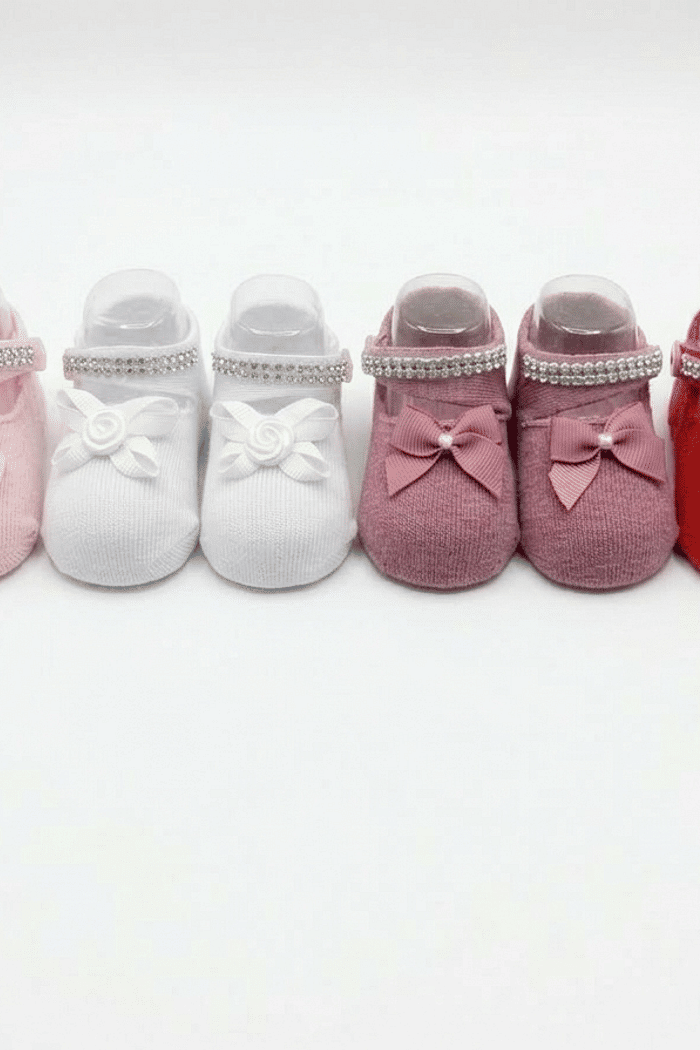 MEIA SAPATILHA BEBE FEMININO ALGODAO -SAPATILHA COM APLIQUES