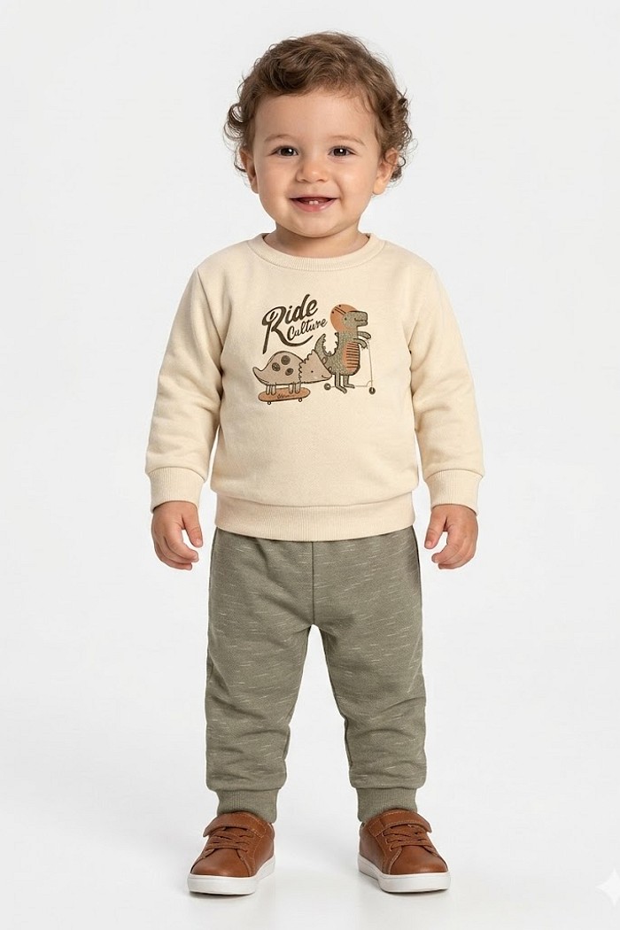 CONJUNTO MASCULINO ELIAN MOLETOM DINO RIDE INFANTIL