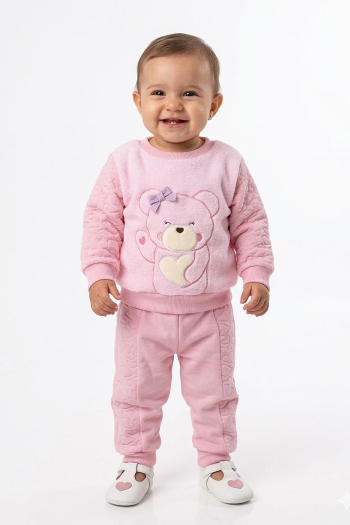 CONJ FEMINBRINCAR E ARTE BLUSAO PELO FLEECE E CALÇA MOLETOM