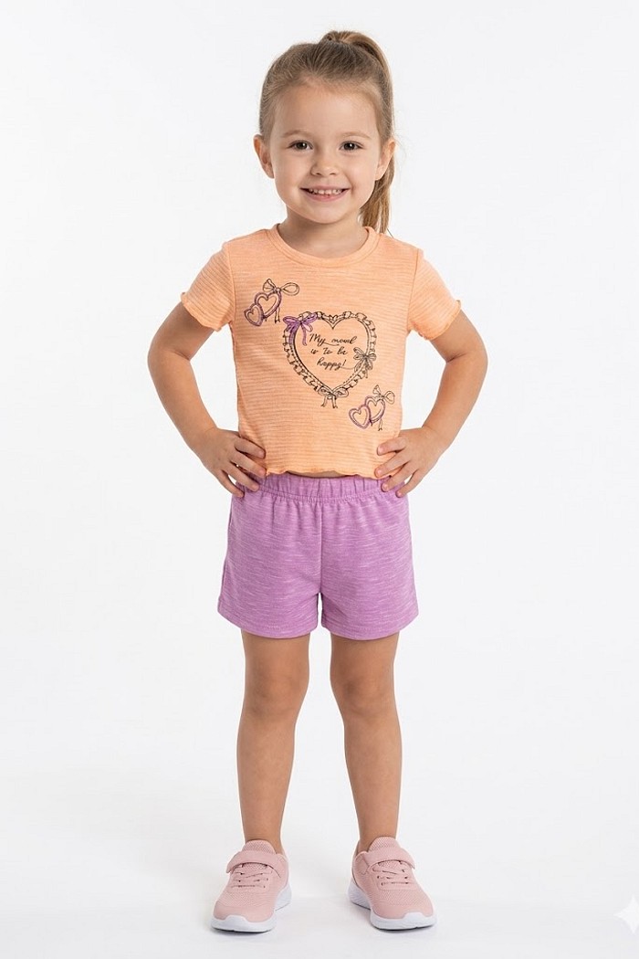 CONJ LECIMAR FEM BLUSA ESTAMPA CORAÇÃO SHORT MOLETINHO