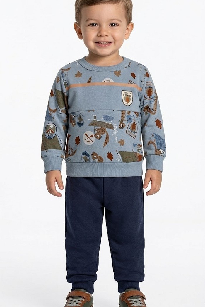 CONJUNTO MASCULINO ELIAN MOLETOM ESQUILOS INFANTIL