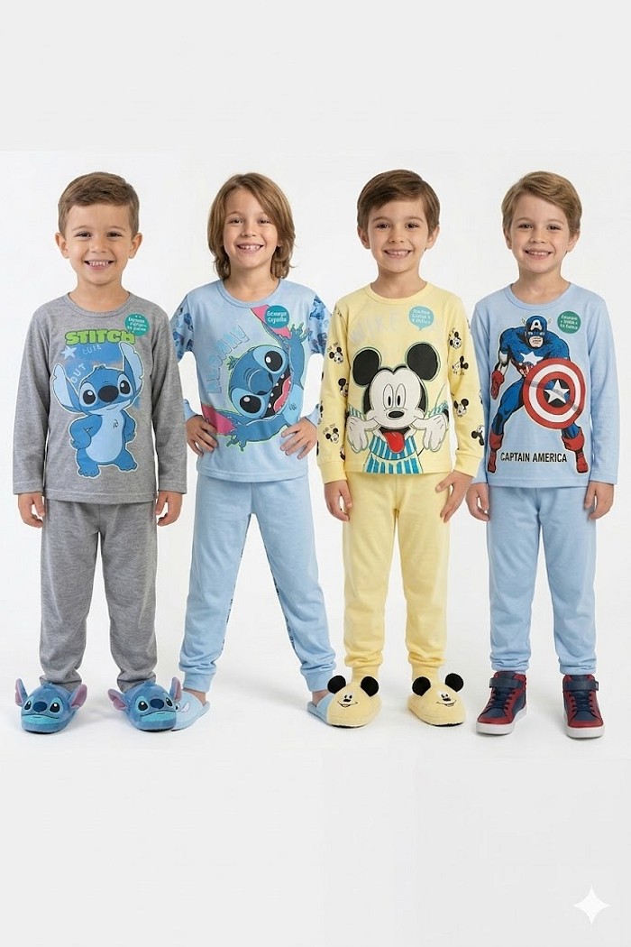 PIJAMA MAS MIA KIDS INV. BRILHA NO ESCURO 4X10